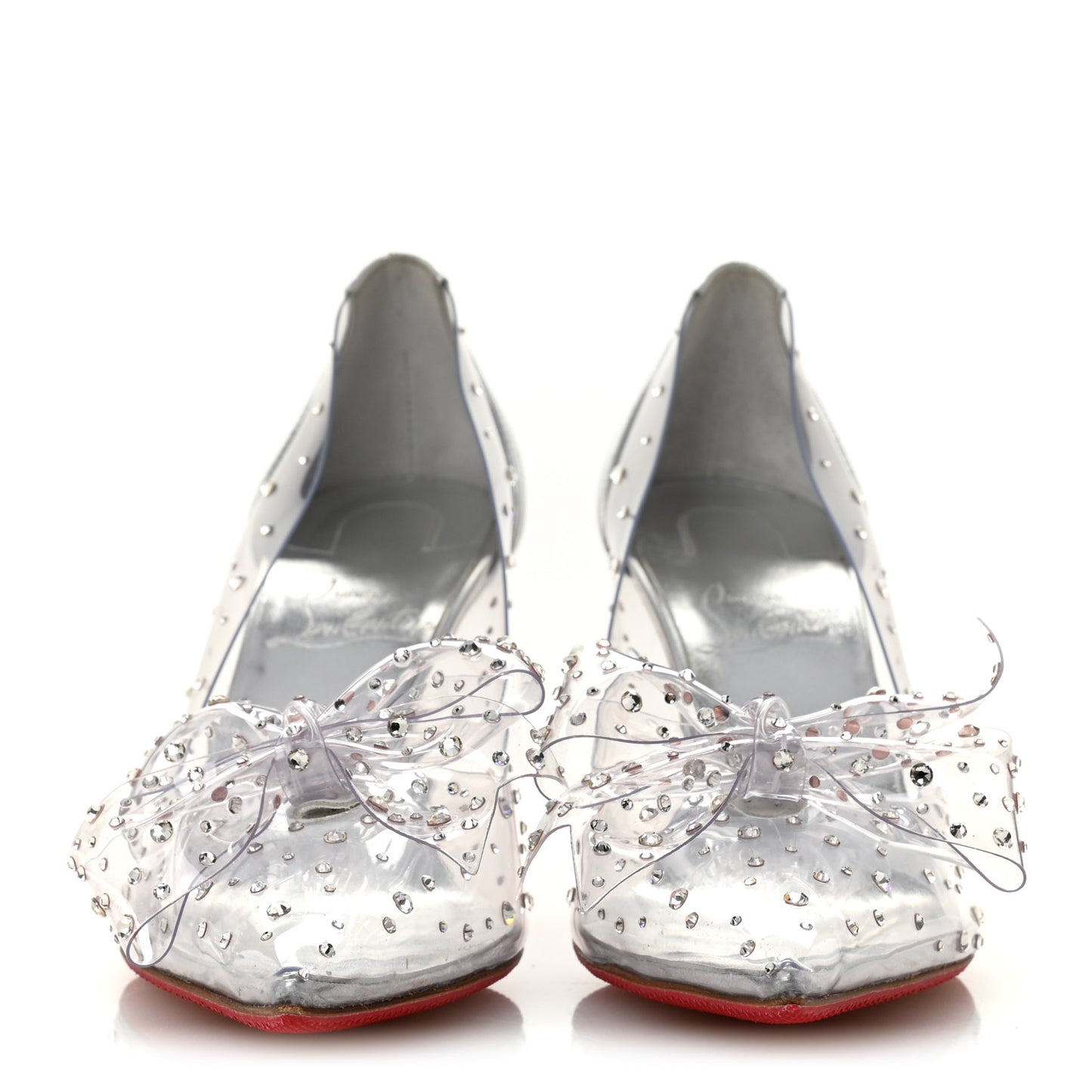 PVC Jelly Strass Nappa Laminata 80 Pumps 36.5 Crystal Silver
