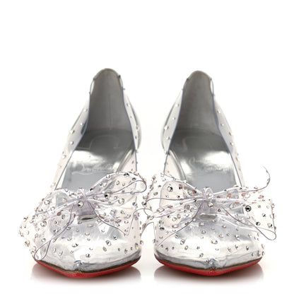Christian Louboutin PVC Jelly Strass Nappa Laminata 80 Pumps 36.5 Crystal Silver 3 of 9
