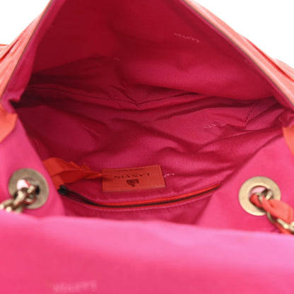 Lanvin Canvas Pleated Happy Square Shoulder Bag Orange 4 of 4