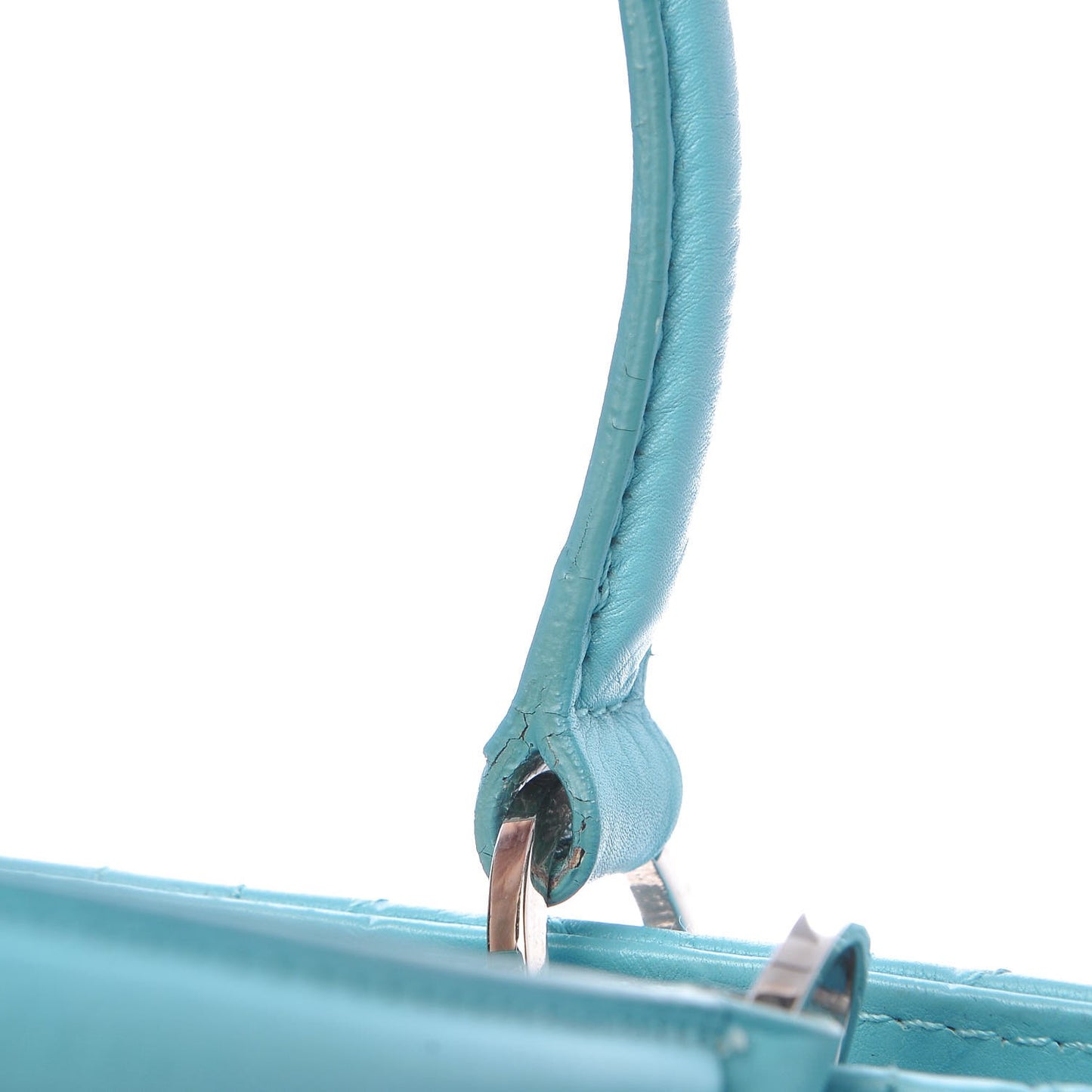 Calfskin Cannage Tote Turquoise