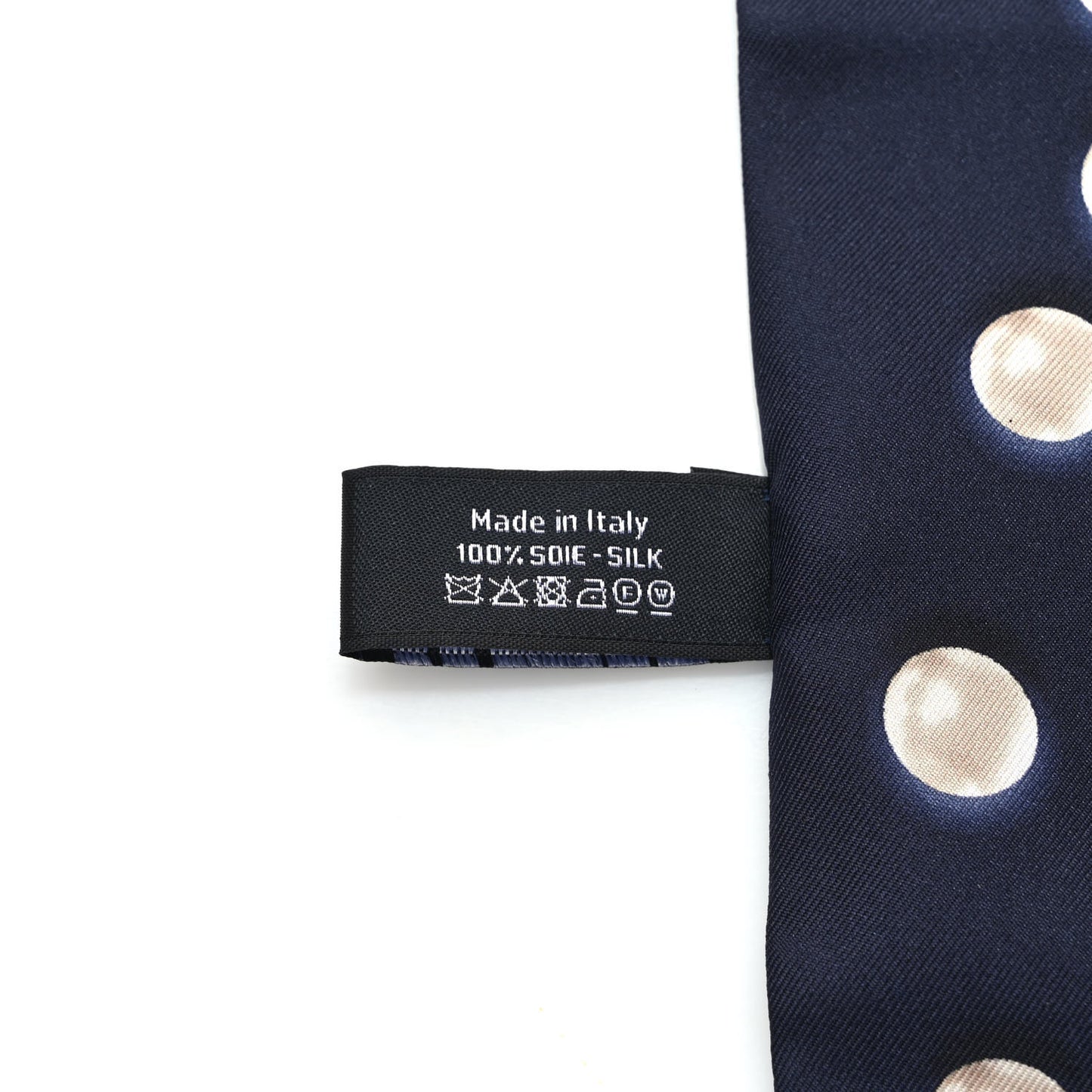 Silk Pearl CC Slim Bandeau Scarf Dark Navy