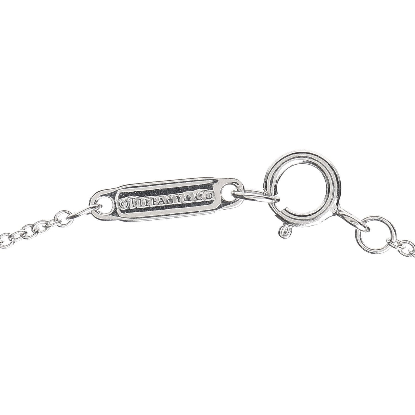 18K White Gold Diamond Small T Smile Pendant Necklace