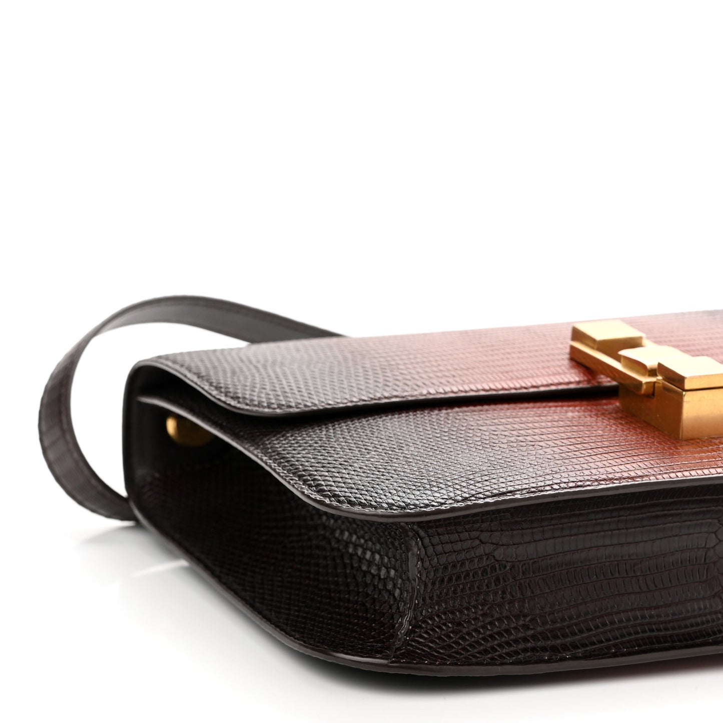 Lizard Degrade Carre Satchel Brown Red