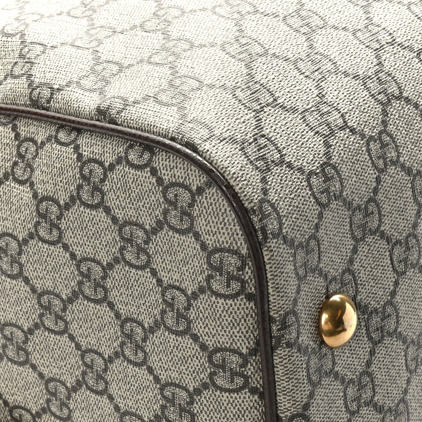 GG Supreme Monogram Textured Dollar Calfskin Web Medium Ophidia Carry-On Duffle Bag Beige Ebony New Acero