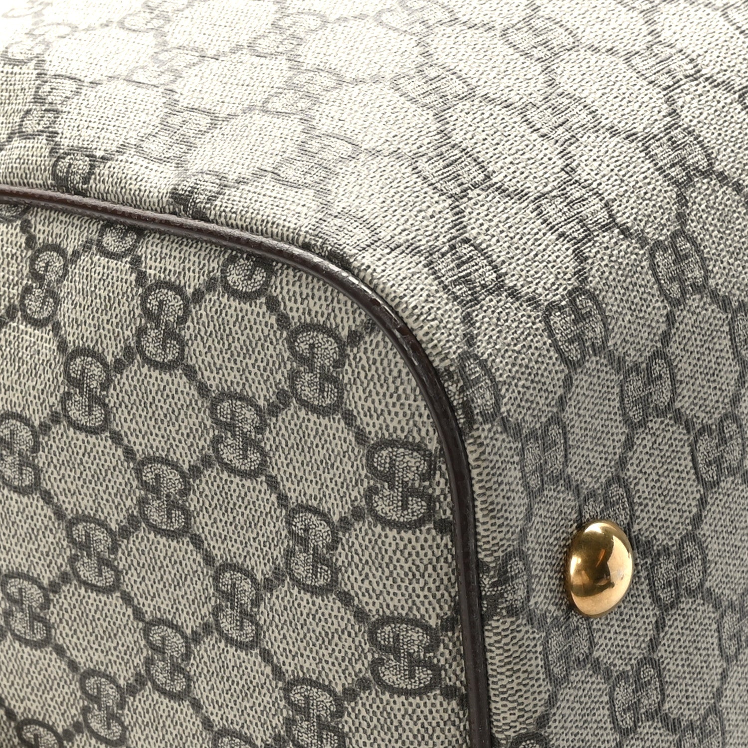 Gucci GG Supreme Monogram Textured Dollar Calfskin Web Medium Ophidia Carry-On Duffle Bag Beige Ebony New Acero 6 of 9