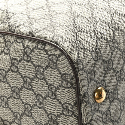 Gucci GG Supreme Monogram Textured Dollar Calfskin Web Medium Ophidia Carry-On Duffle Bag Beige Ebony New Acero 6 of 9