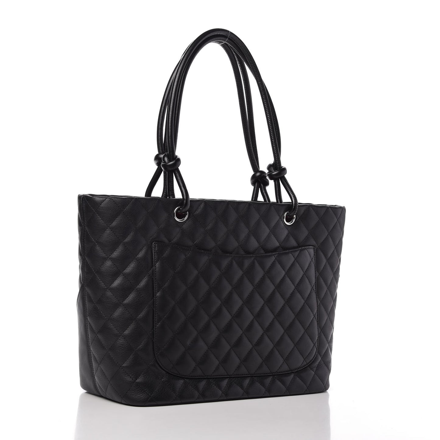 Calfskin Quilted Large Cambon Tote Black