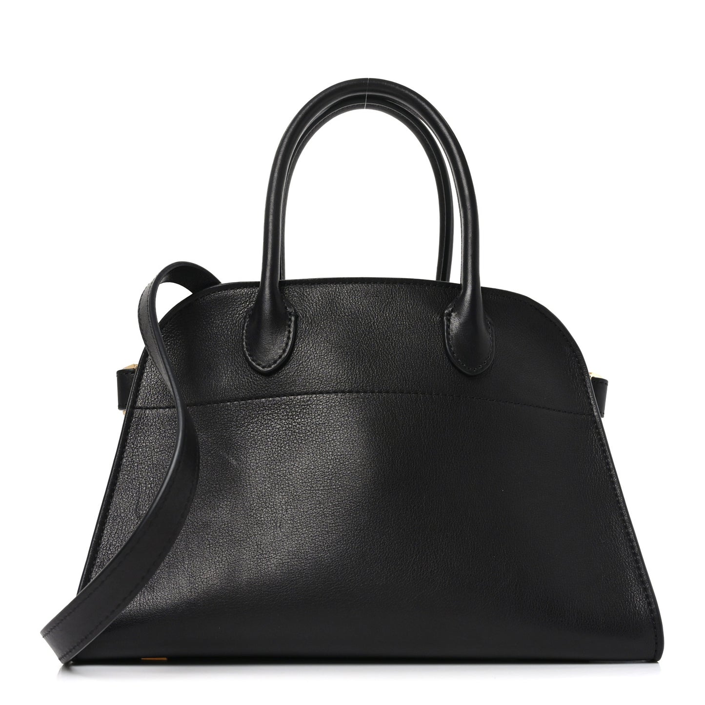 Polished Saddle Calfskin Soft Margaux 10 Bag Black