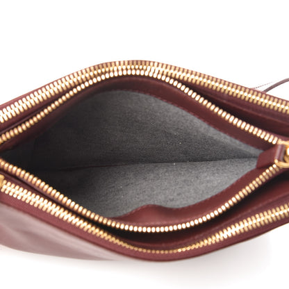Celine Smooth Lambskin Small Trio Crossbody Bag Burgundy 5 of 11