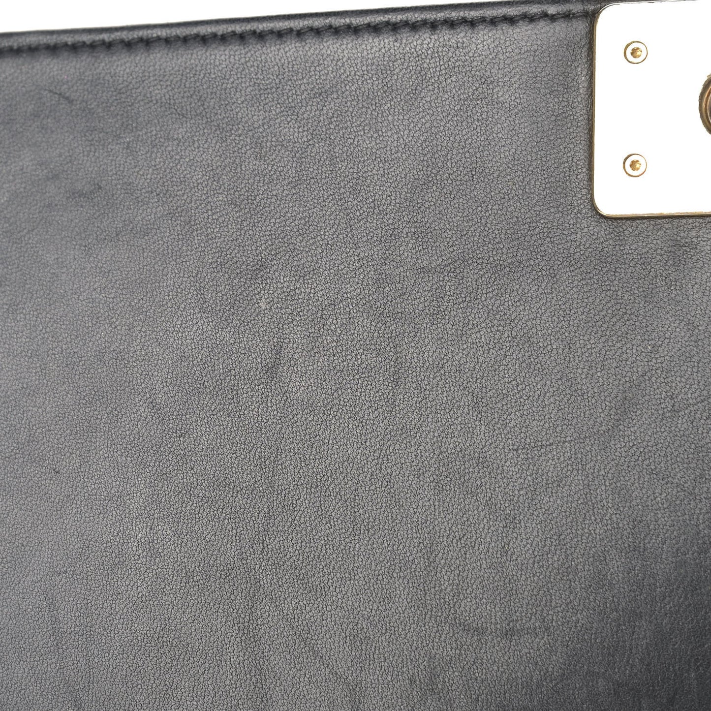 Lambskin Quilted Large Boy Flap Black