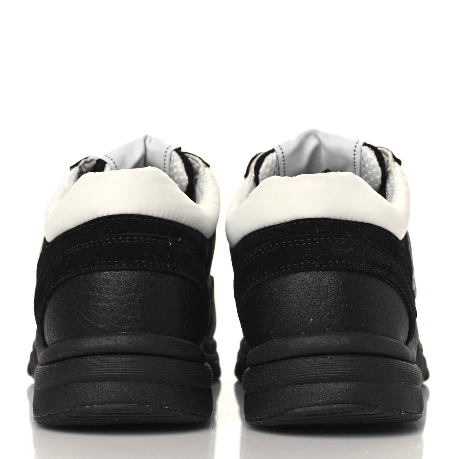Chanel Mesh Suede Grained Calfskin Womens CC Sneakers 35 Black White 5 of 7