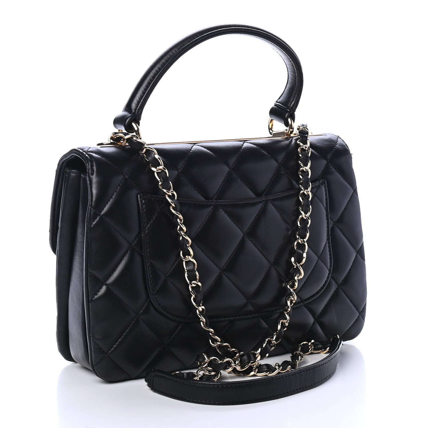 Chanel Lambskin Quilted Small Trendy CC Dual Handle Flap Bag Black 2 of 4