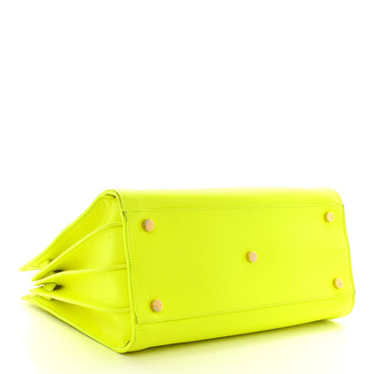 Saint Laurent Calfskin Small Sac De Jour Bag Neon Yellow 4 of 25