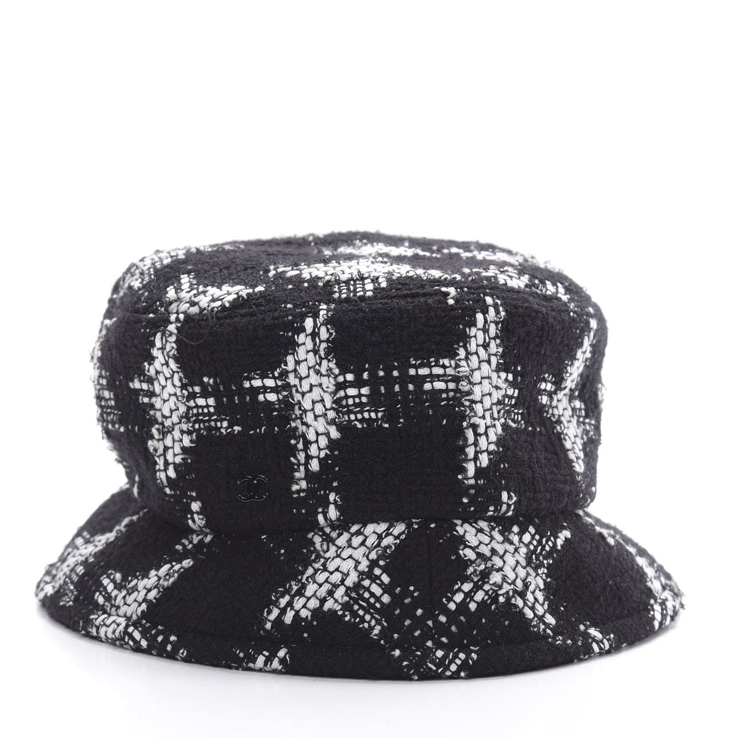 Chanel Tweed Bucket Hat S Black White 3 of 6