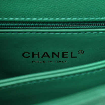 Chanel Caviar Quilted Mini Coco Handle Flap Green 6 of 10