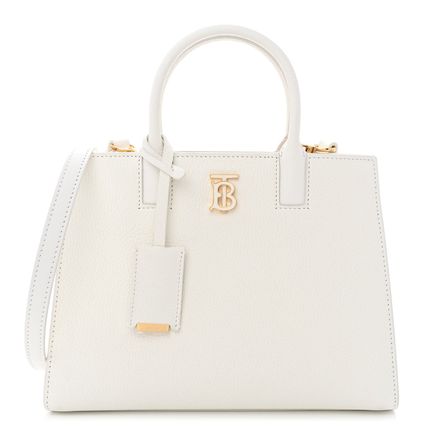 Burberry Calfskin Mini Frances Tote Optic White 1 of 10