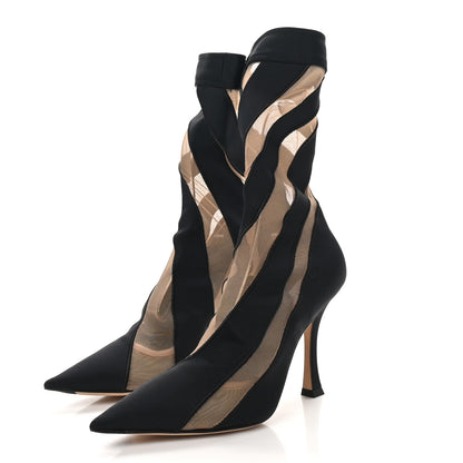 Jimmy Choo X Mugler Spiral Sock Ankle Boots 36 Black Nude 4 of 7