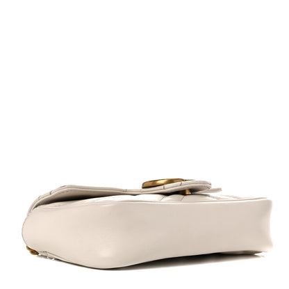 Gucci Calfskin Matelasse Super Mini GG Marmont Shoulder Bag White 4 of 15