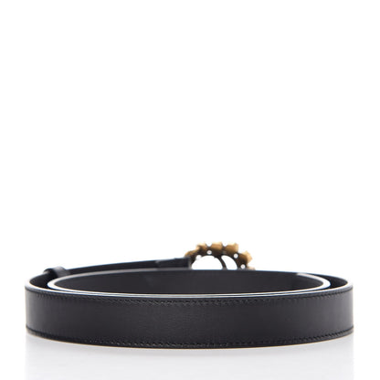 Gucci Calfskin Crystal Double G 30mm Belt 80 32 Black 3 of 7