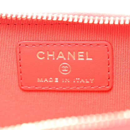 Chanel Caviar Quilted Zipped Key Holder Case Red 6 of 7