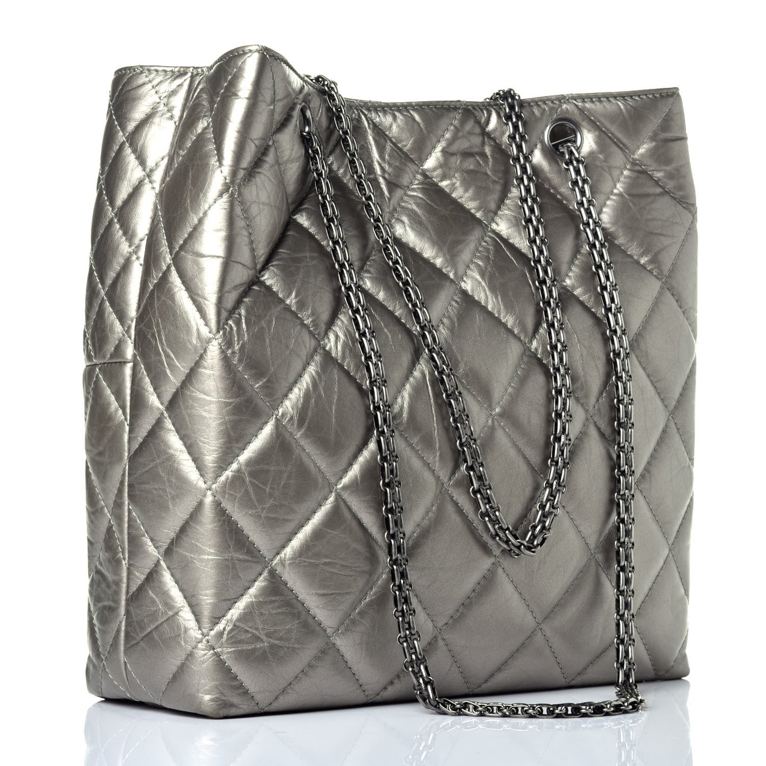 Chanel Aged Calfskin Quilted Reissue 2.55 Tote Light Gold 3 of 9