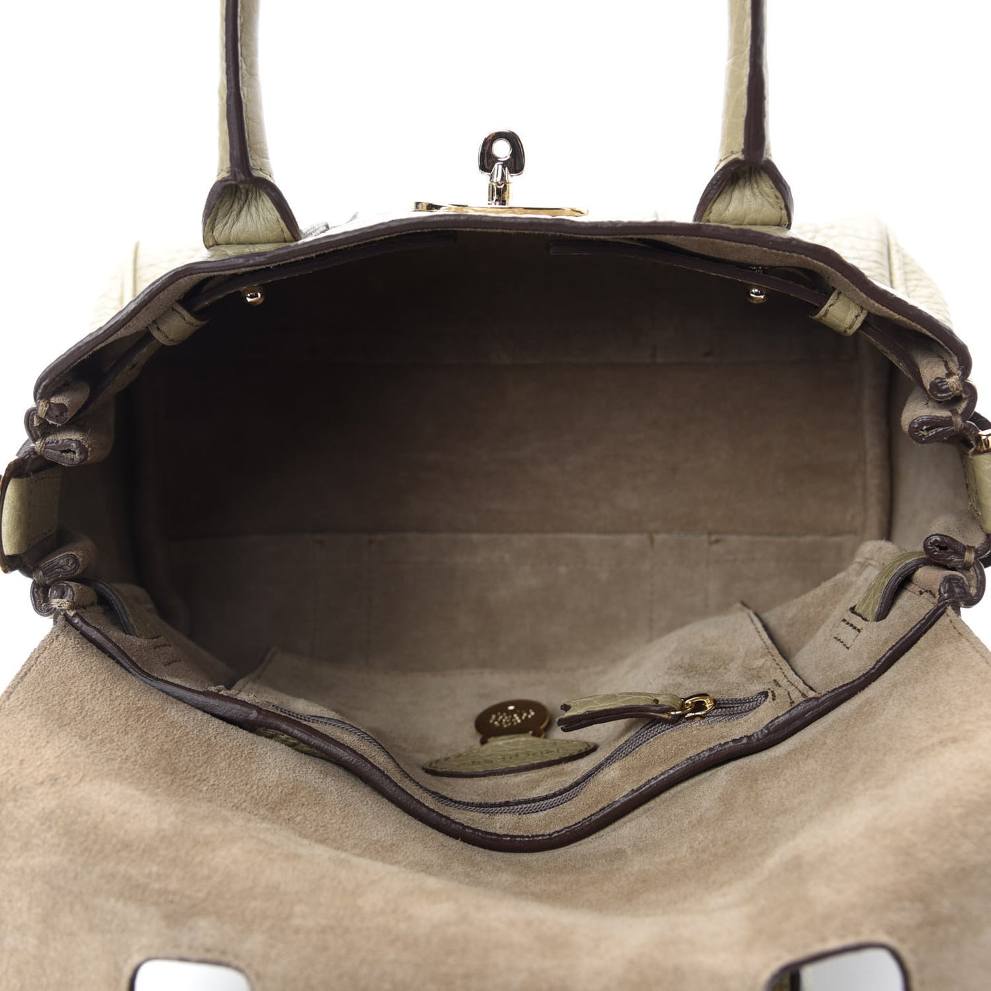 Shrunken Calfskin Small Bayswater Beige