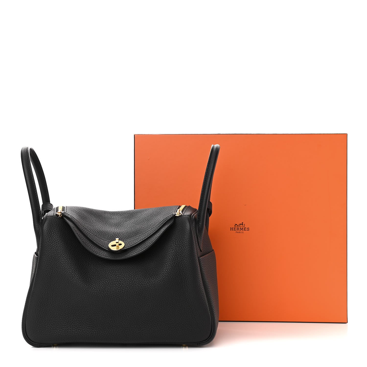 Hermes Taurillon Clemence Lindy 30 Black 11 of 11