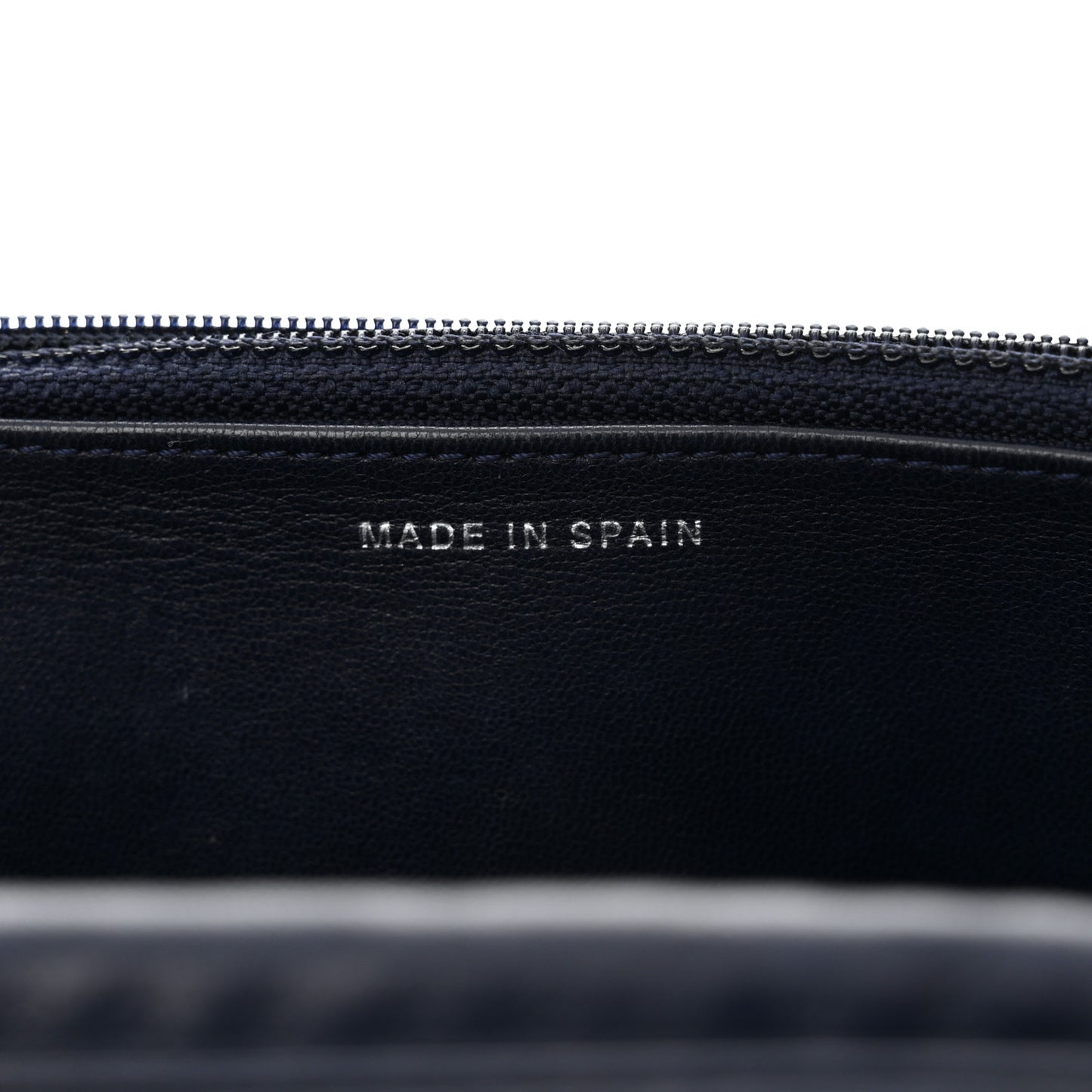 Lambskin Quilted Wallet On Chain WOC Navy Blue