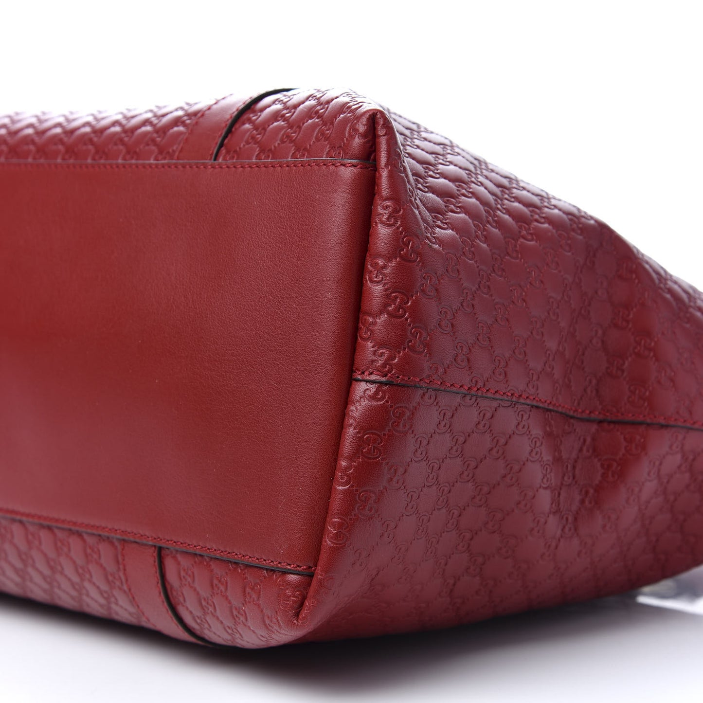Soft Microguccissima Medium Zippered Satchel Rosso