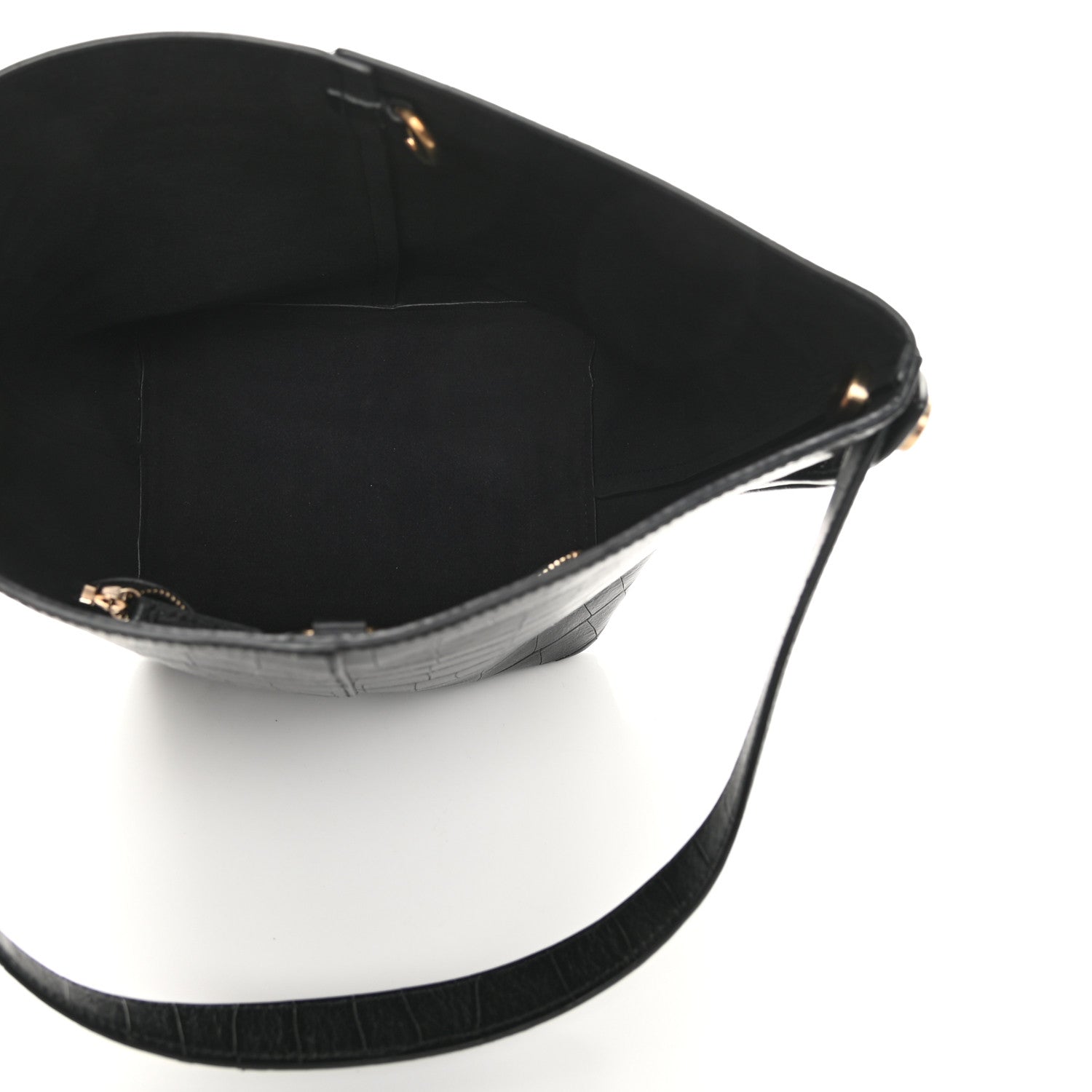 Mulberry Calfskin Crocodile Embossed Small Kite Bucket Bag Black 5 of 11