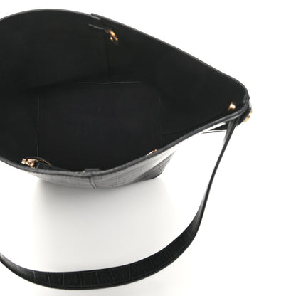 Mulberry Calfskin Crocodile Embossed Small Kite Bucket Bag Black 5 of 11