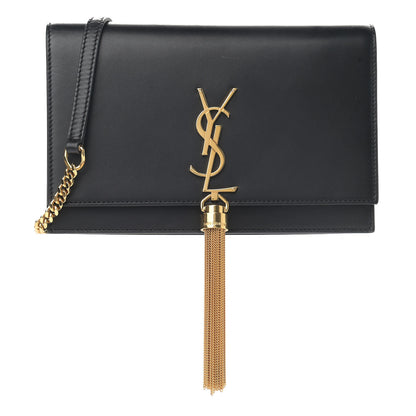 Saint Laurent Smooth Calfskin Classic Monogram Kate Tassel Chain Wallet Black 1 of 10