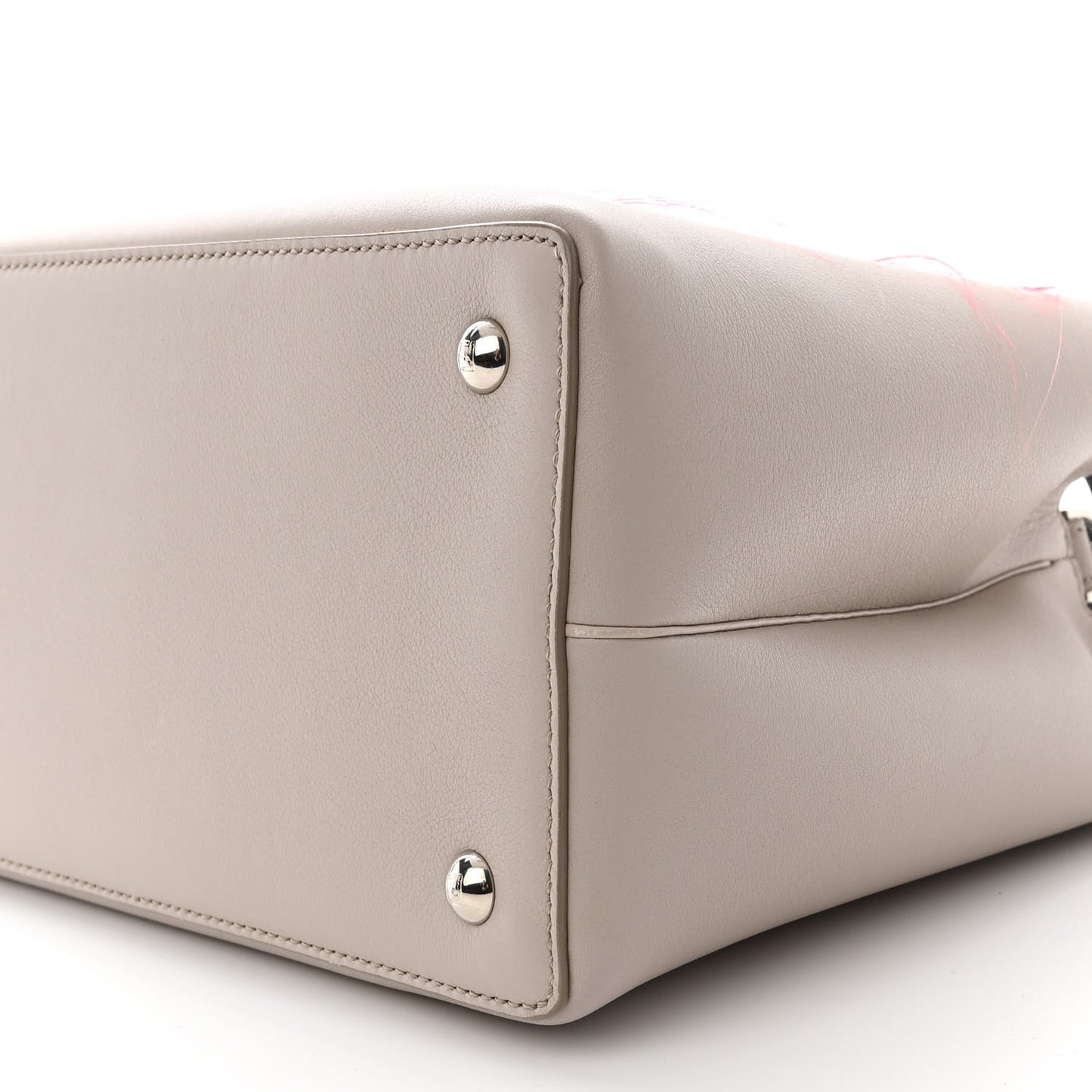 Vitello Dolce Fox Goat Bi-Color Sad Eyes Mirror Charm Petite 2Jours Tote Grigio Polvere Black