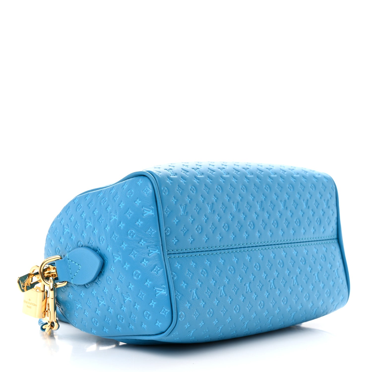 Louis Vuitton Calfskin Nanogram Embossed Speedy 20 Bleu 4 of 9