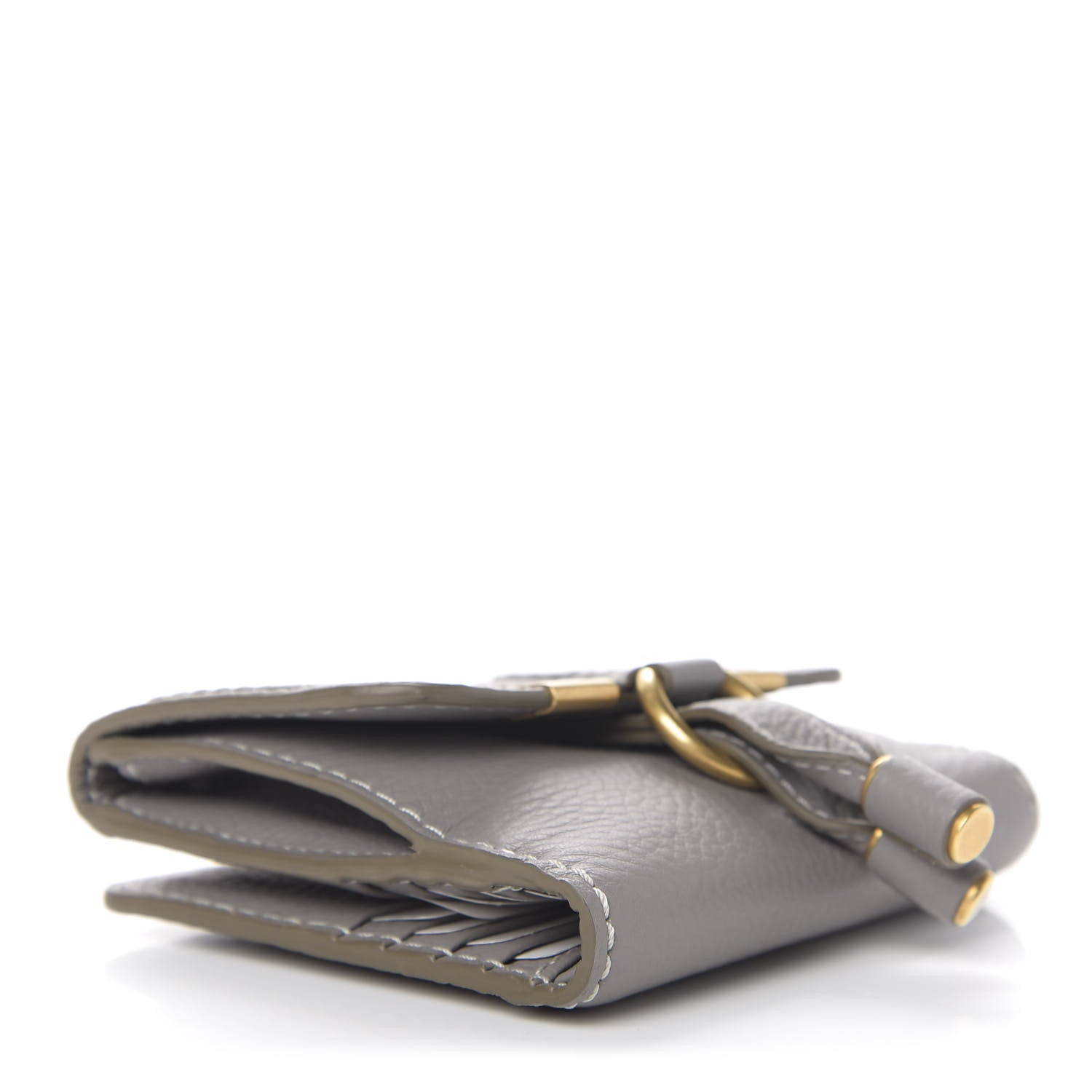 Chloe Grained Calfskin Marcie Square Wallet Cashmere Grey 3 of 5