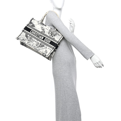 Christian Dior Canvas Zodiac Toile De Jouy Embroidered Medium Book Tote Latte 2 of 13