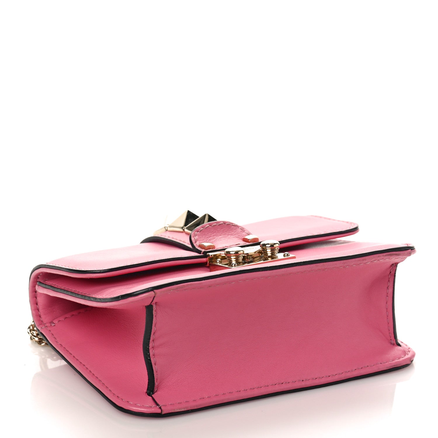 Valentino Garavani Vitello Mini Glam Lock Rockstud Flap Ninphea 4 of 8