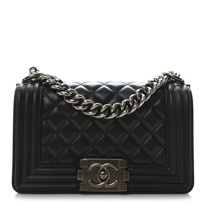 Chanel Lambskin Quilted Small Boy Flap Black 1 of 12