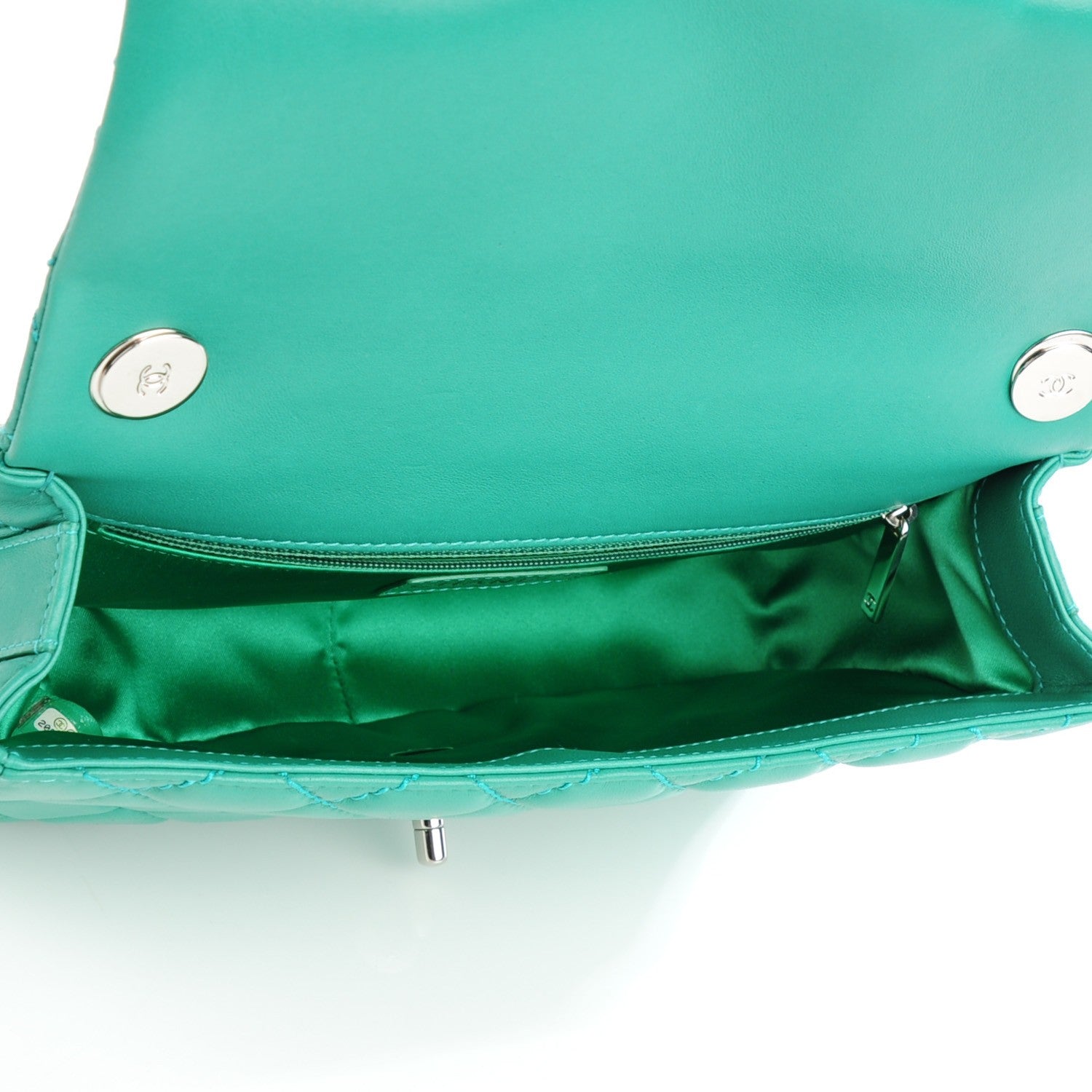 Chanel Lambskin Quilted Medium Easy Carry Flap Green 5 of 8