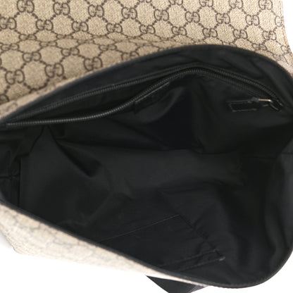 Gucci GG Supreme Monogram Web Flap Messenger Bag Black 5 of 9