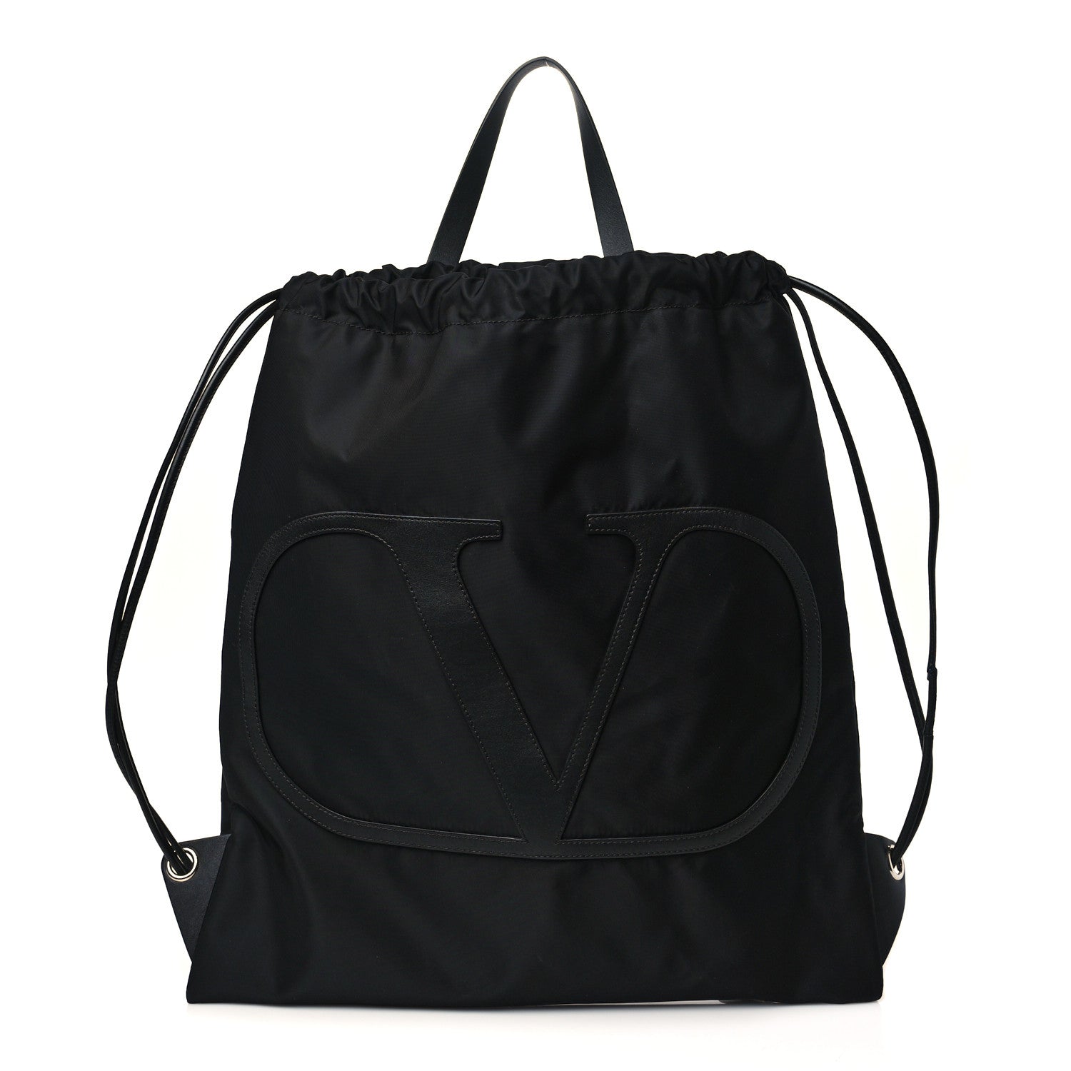 Valentino Garavani Nylon VLogo Drawstring Backpack Black 1 of 10