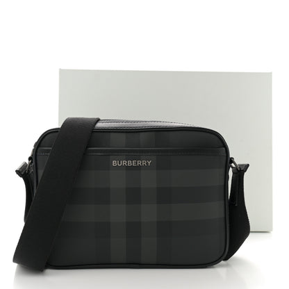 Burberry Coated Canvas Calfskin Check Muswell Bag Charcoal 11 of 11