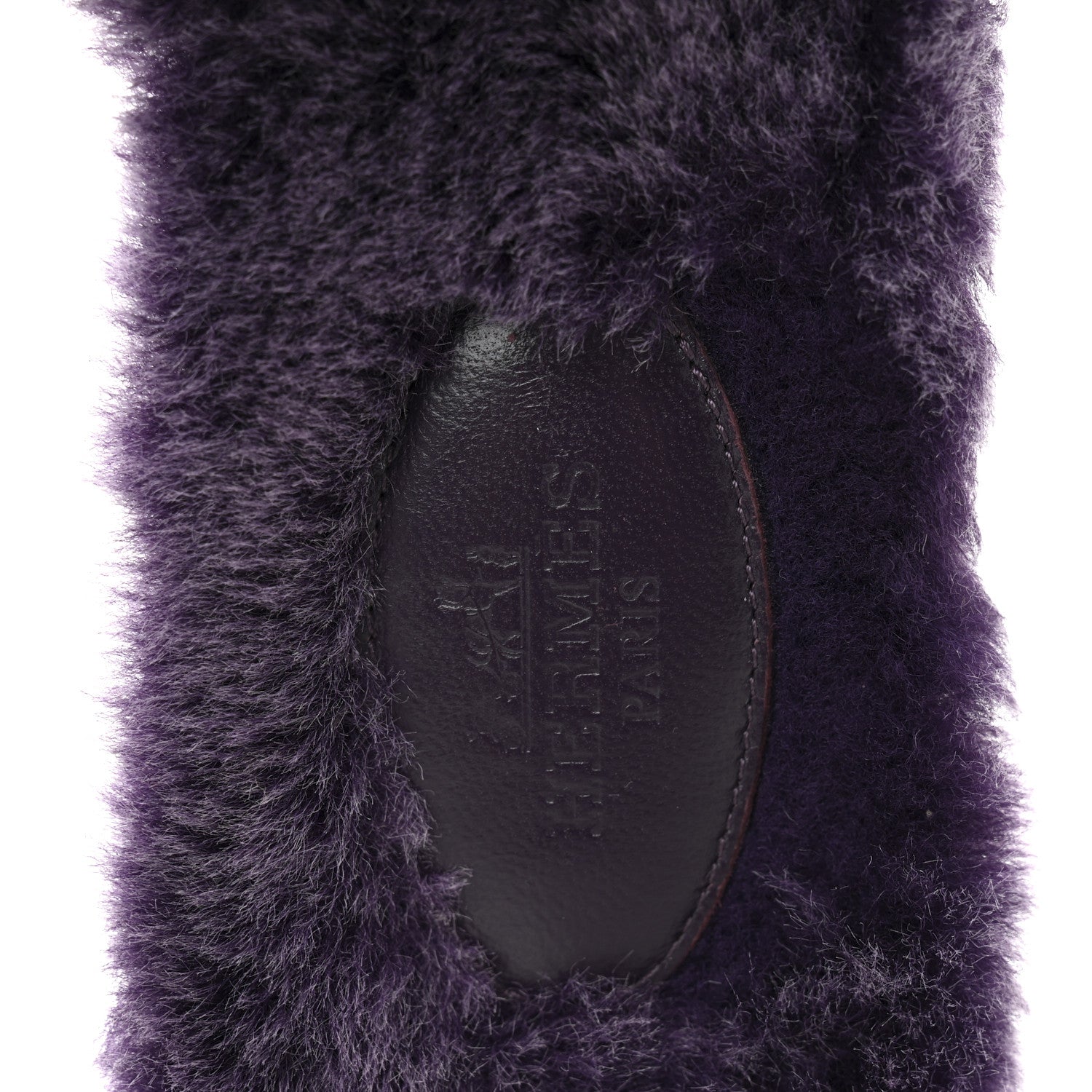 Hermes Woolskin Oran Sandals 36.5 Violet Fonce 7 of 8