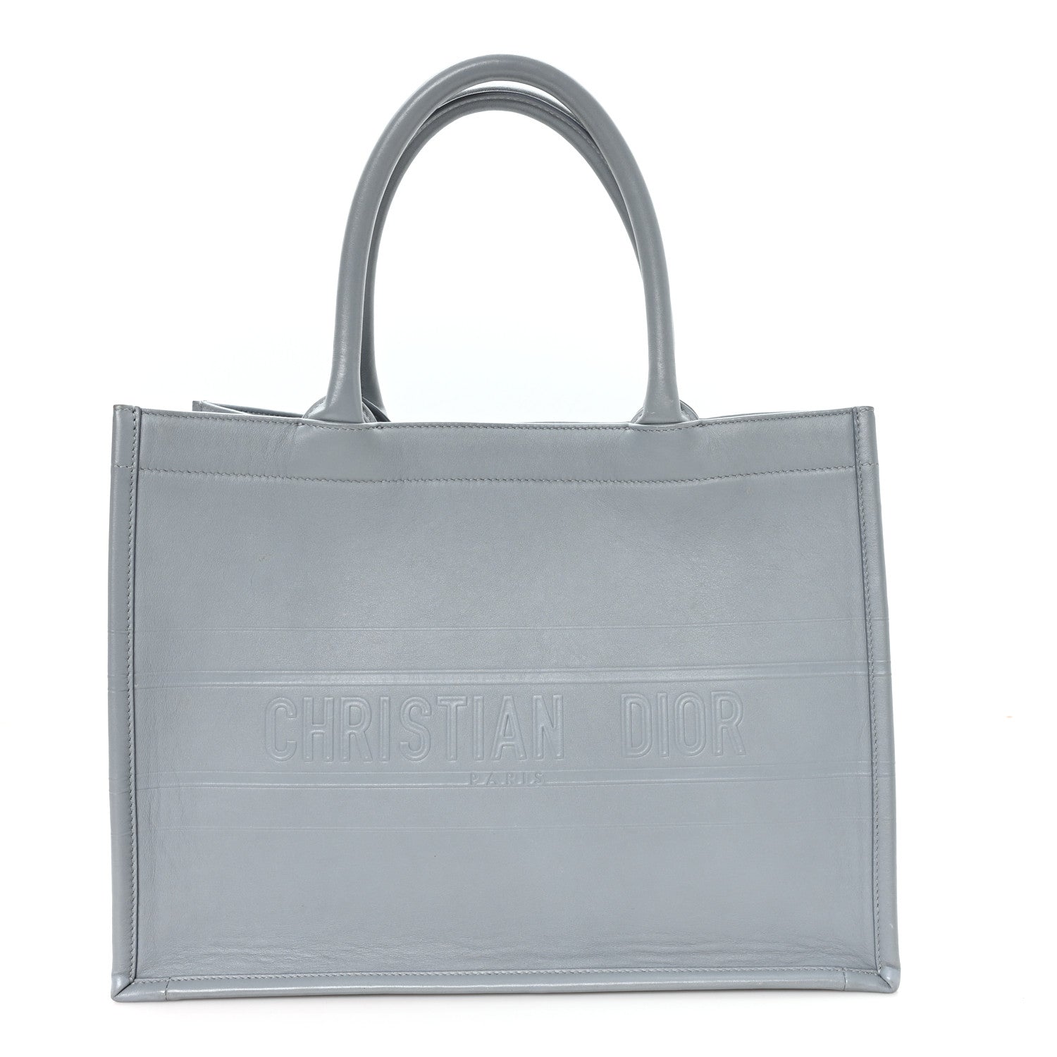 Christian Dior Calfskin Embossed Medium Book Tote Grey 1 of 11