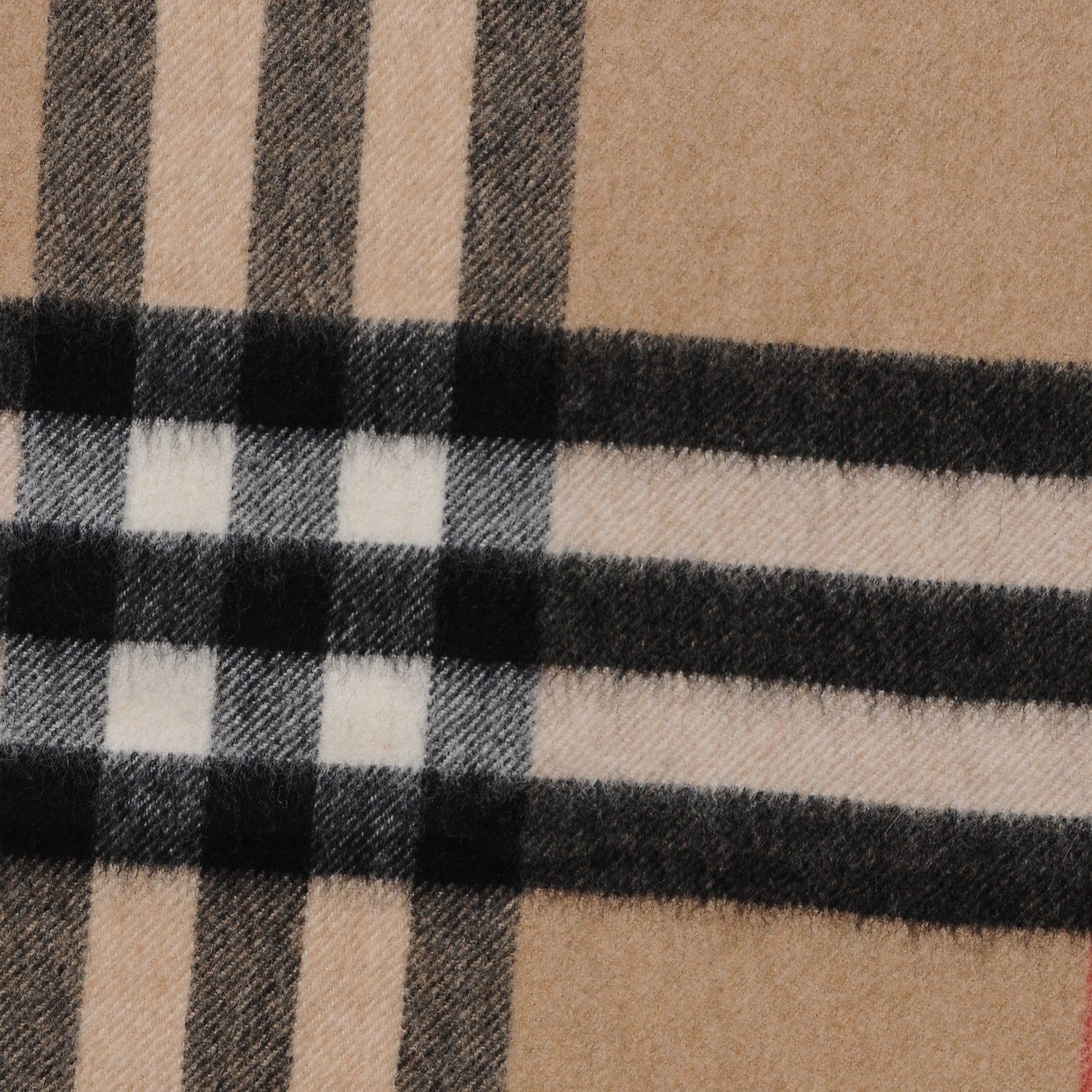 Burberry Cashmere Giant Check Fringe Scarf Camel 6 of 6