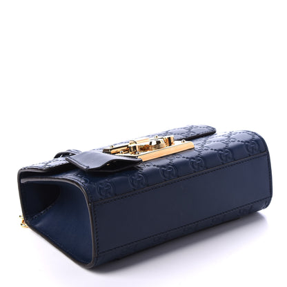 Gucci Guccissima Small Padlock Shoulder Bag Blue Agata 3 of 9