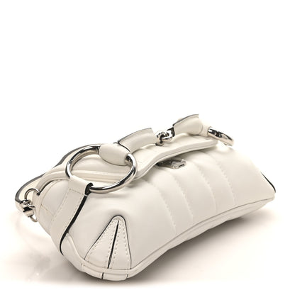 Gucci Nappa Vertical Matelasse Small Maxi Horsebit Chain Shoulder Bag Great White 4 of 9