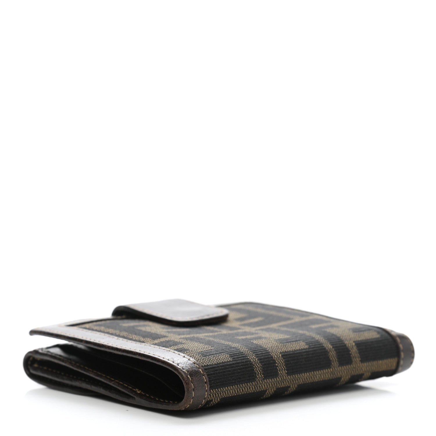 Fendi Zucca Calfskin Compact Wallet Tobacco 4 of 14