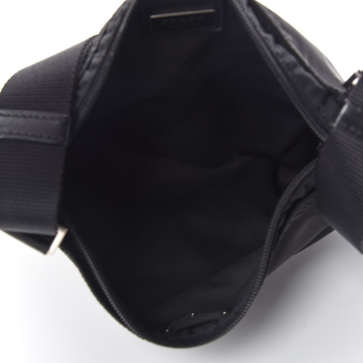 Prada Nylon Flat Messenger Bag Black 5 of 11