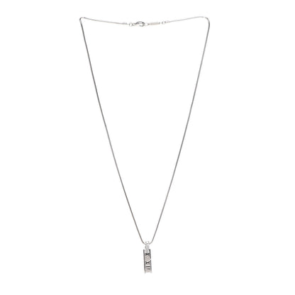 Tiffany 18K White Gold Diamond Atlas Bar Drop Pendant Necklace 3 of 6